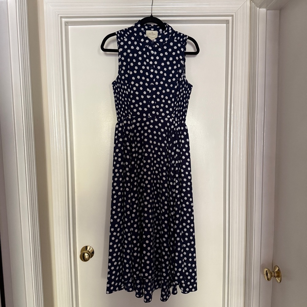 Kate Spade California Dreaming Cloud Dot Midi Dress Size 4 LIKE NEW